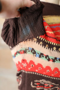Rare vintage 1940s western wool handknit jumper - UK10