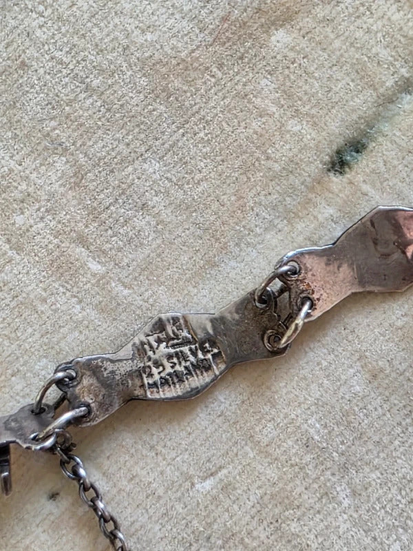 Vintage 1940s Siam Sterling Silver Niello Bracelet