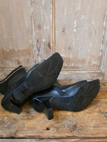 Load image into Gallery viewer, Vintage Y2K Western Style Real Leather Boots Faux Snakeskin Front by Caster UK8

