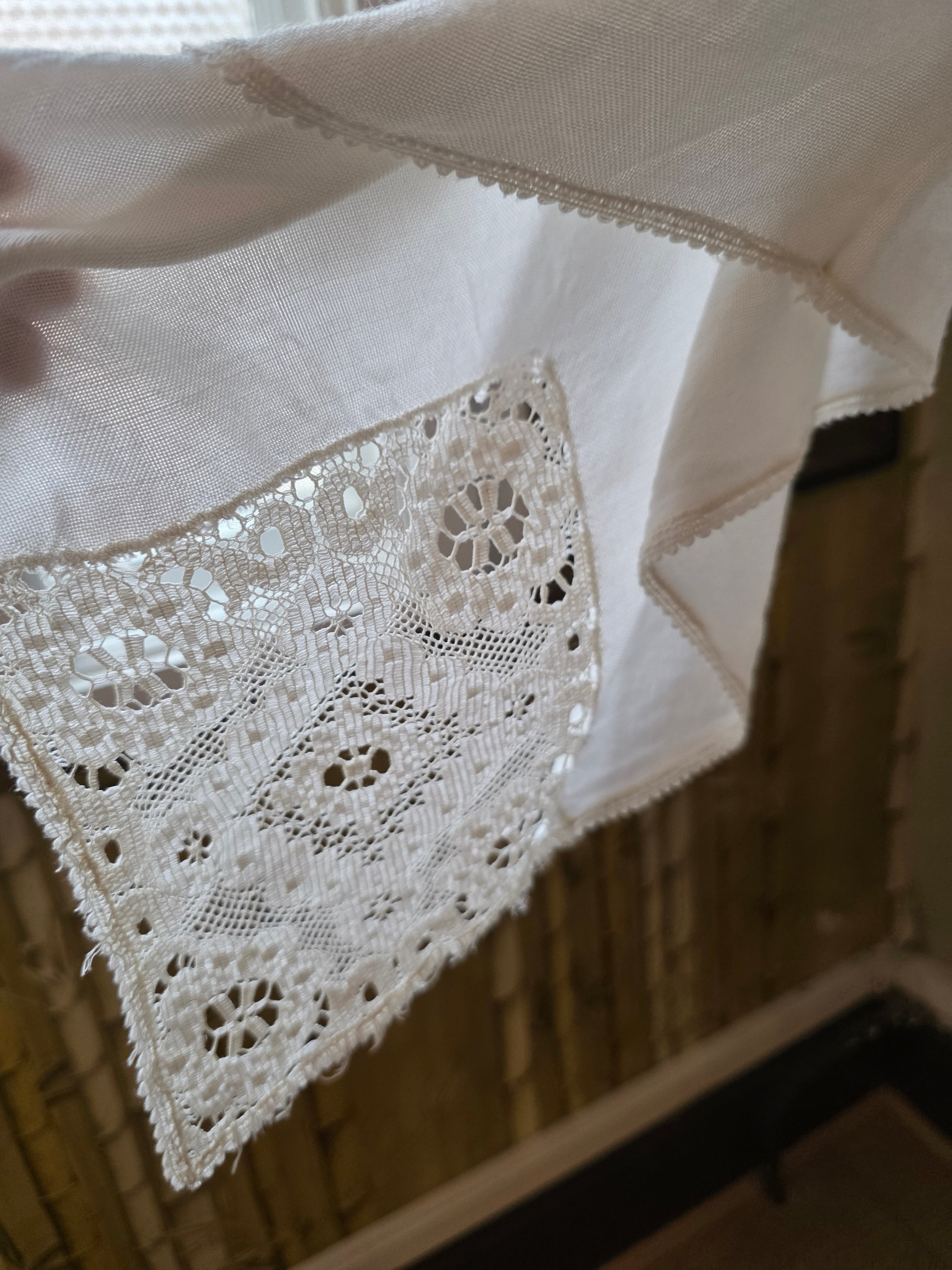 Vintage Upcycled Linen Fairy Top – Handmade Boho Blouse, Open Size, Lace Detail