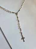 Vintage Milk Glass Rosary Necklace c.1930s–1940s