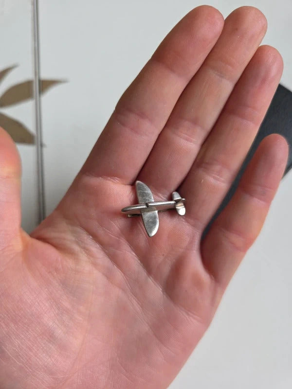 Vintage WW1 Trench Art Sweetheart Brooch – Aeroplane Pin