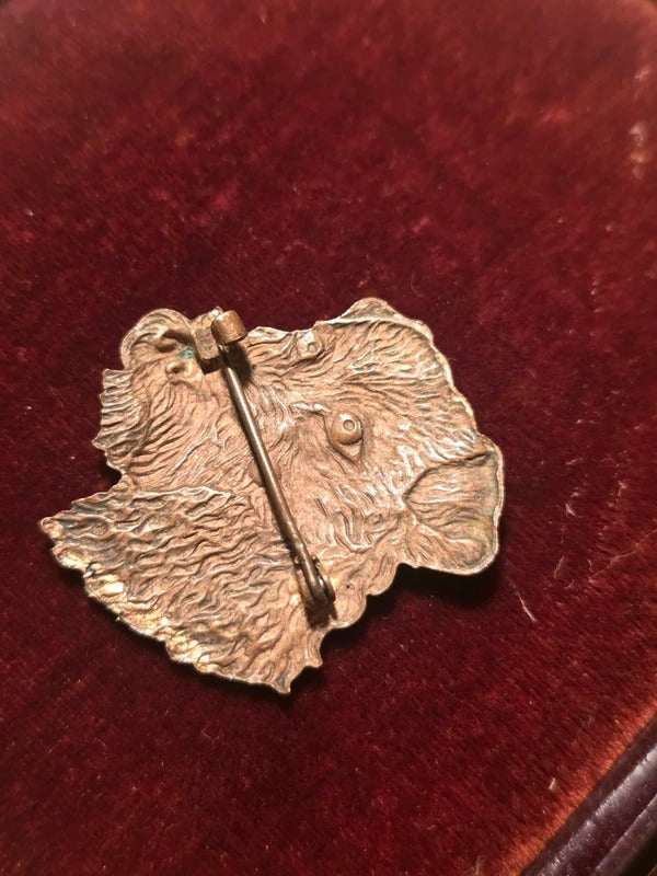 Art Deco Brass Dog Brooch – c. 1920s–1930s