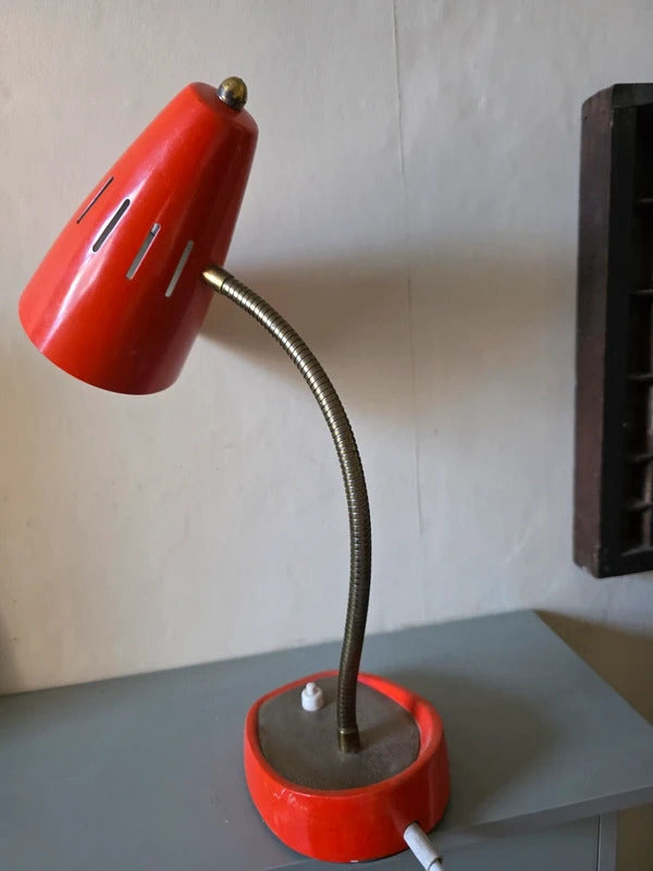 Vintage 1960s Pifco Red Desk Lamp – Made in England