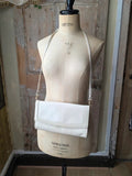 Vintage La Moda Style Cream Leather Shoulder Bag