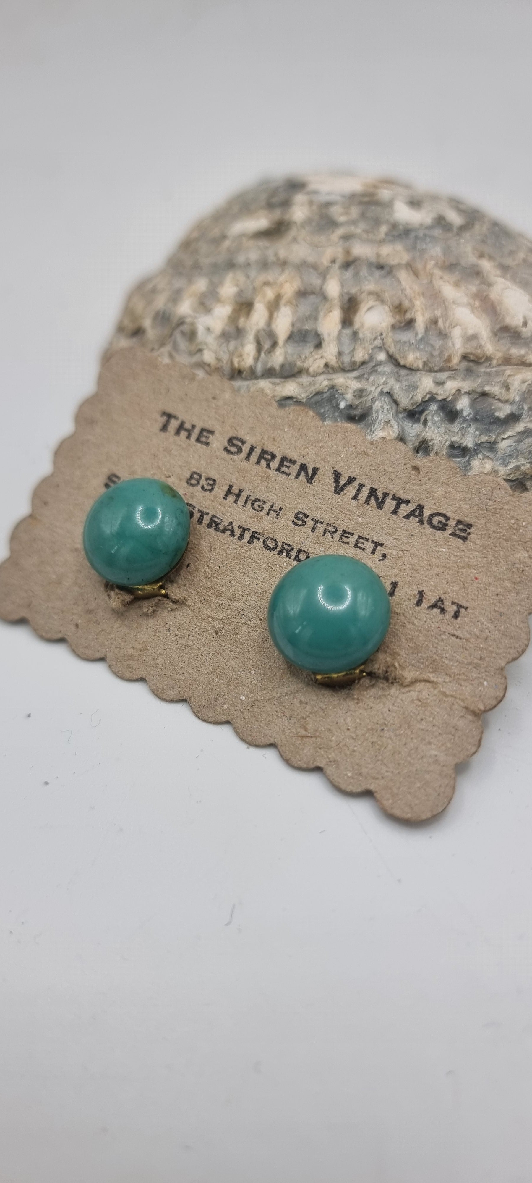 Vintage 1930s clip on  peaking glass earrings