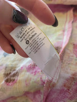 Load image into Gallery viewer, Vintage Y2K M&amp;S Pink &amp; Yellow Floral Linen Dress UK 12
