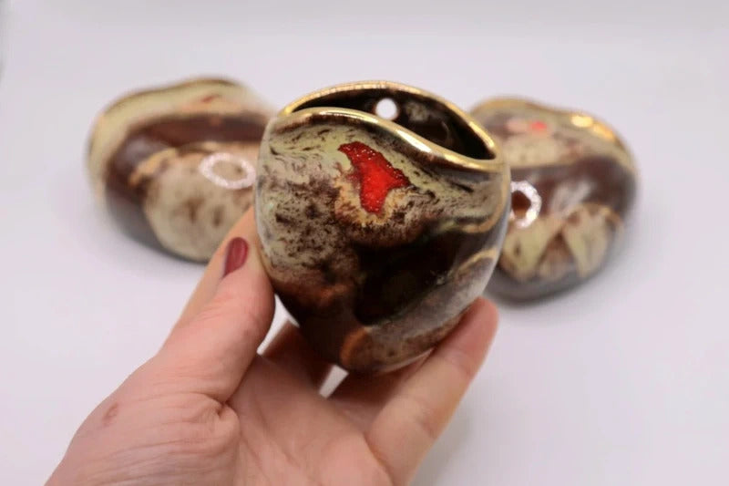 Vintage West German Pottery Mid-Century Wall Pockets – Trio