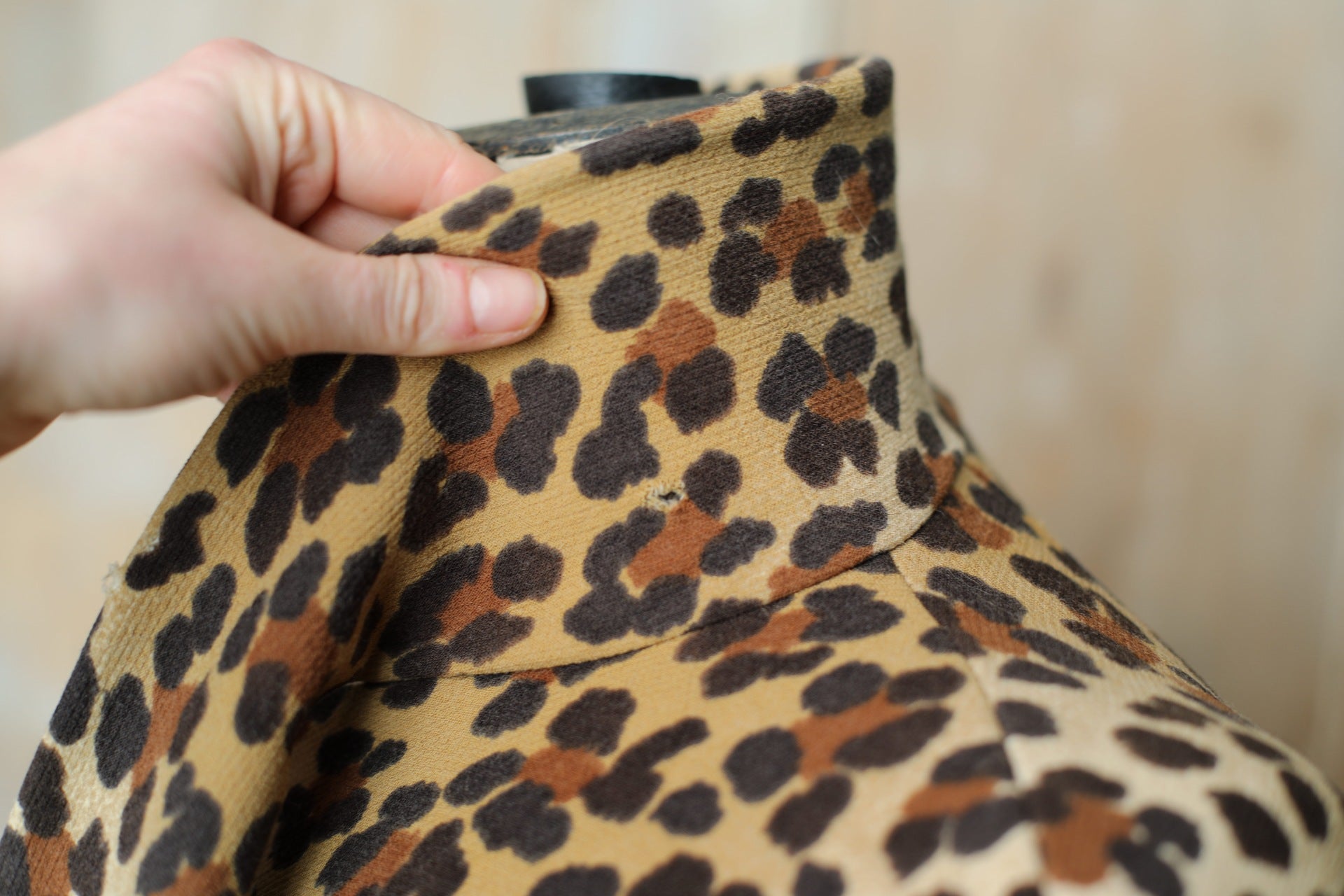 Vintage Y2K Moschino wool leopard print coat - 1960s style original