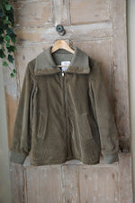 Load image into Gallery viewer, Vintage 1970s Handmade Corduroy &amp; Tweed Coat – Green – Reversible Small Jacket
