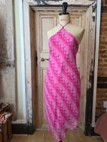 Load image into Gallery viewer, Vintage Y2K New Look Pink Snake Print Handkerchief Midi Dress | Halterneck | UK 12
