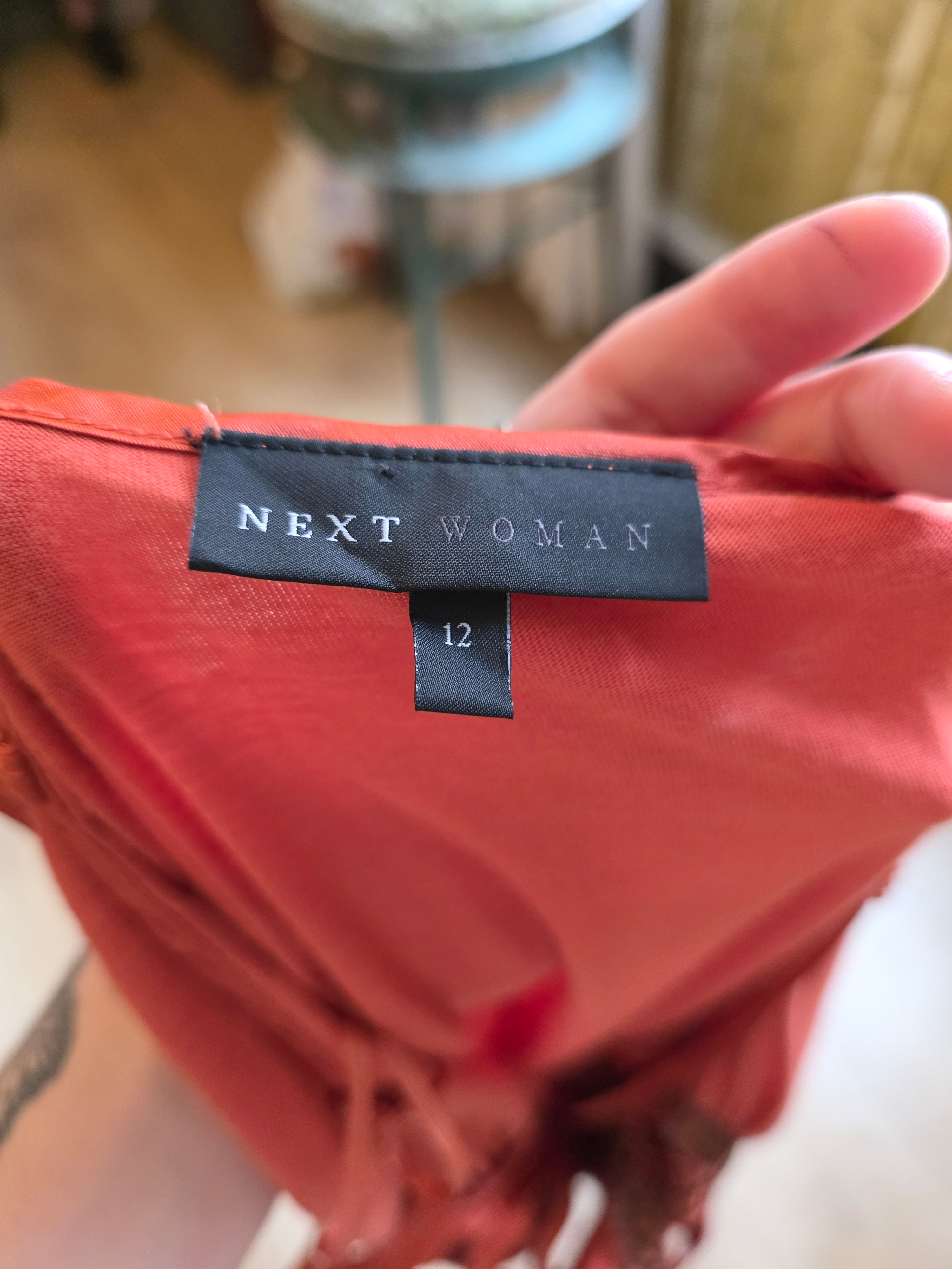 Vintage Y2K 2000s Coral Cami Dress with Bead Cut-Out Detail by Next - UK 12