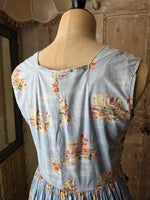 Load image into Gallery viewer, Vintage 1950s cotton novelty Dress Make Do And Mend Project UK12 Needs Repairs
