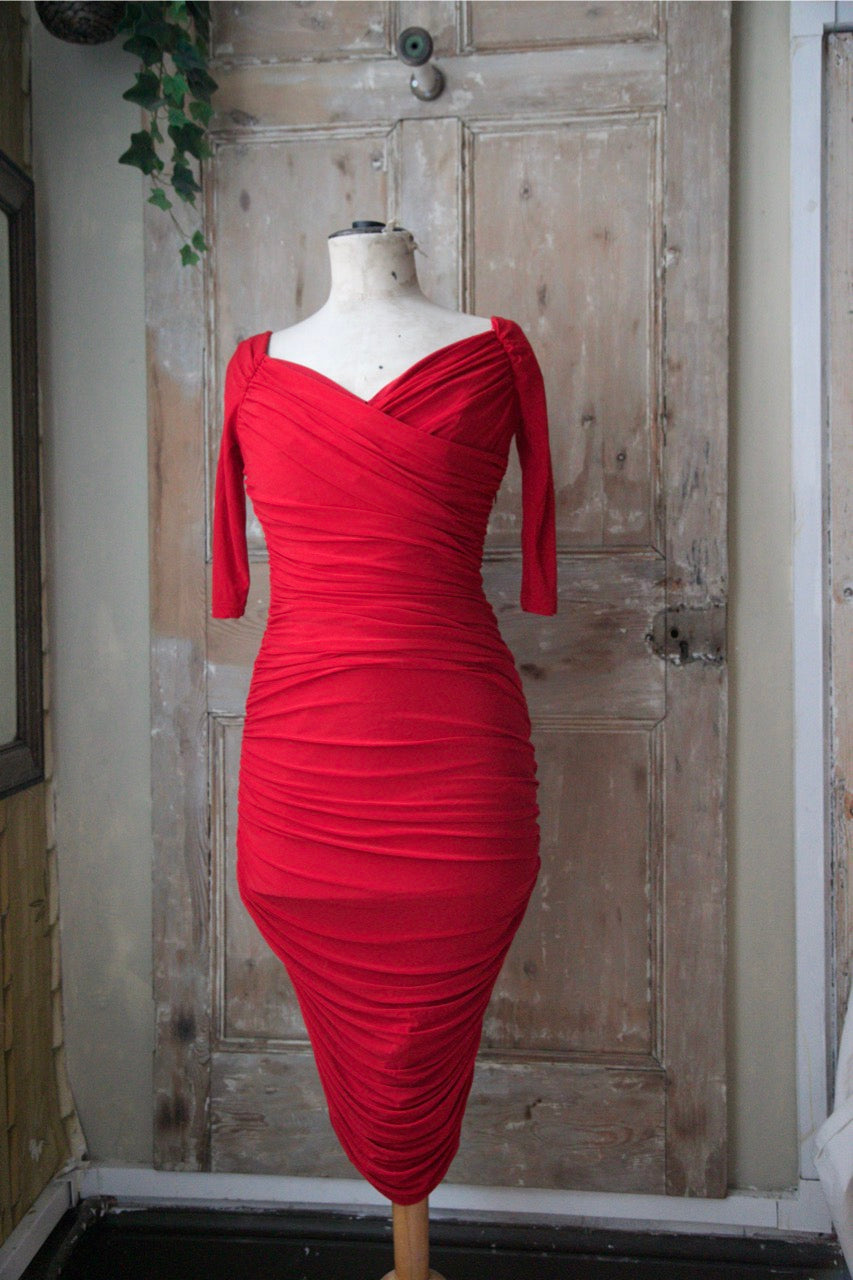 Vintage 1950s style dress original Laura Byrnes 2015 evening wiggle UK8