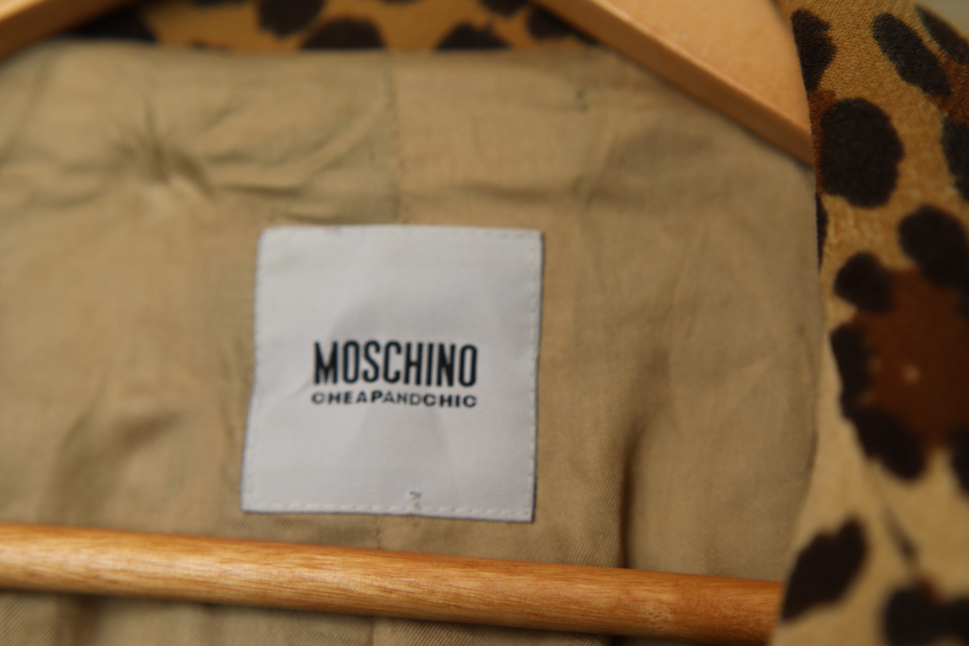 Vintage Y2K Moschino wool leopard print coat - 1960s style original