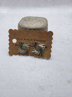 Load image into Gallery viewer, Vintage 1970s Silver tone geometric square cufflink

