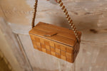 Load image into Gallery viewer, Vintage 1940s-early 1950s wooden bamboo box - tiki bag
