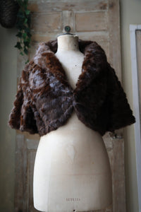 Vintage 1940s Mink Fur Coat – Dark Brown – Original Swing Cropped Evening Jacket