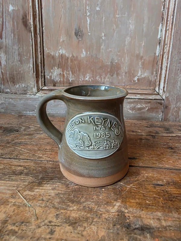 Vintage Milton Keynes Pottery Mug – 1985 Commemorative Stoneware Tankard