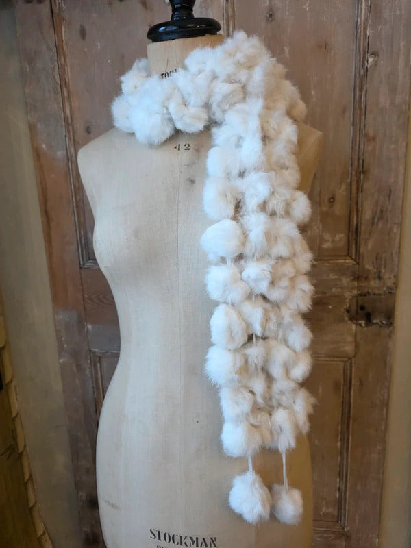 Vintage Y2K  Skinny Scarf | Crochet fluffy Scarf | Boho Festival Accessory |
