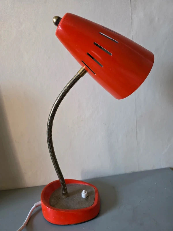 Vintage 1960s Pifco Red Desk Lamp – Made in England