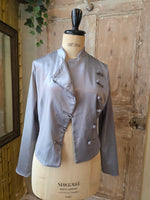 Load image into Gallery viewer, Vintage 90s Silver Oriental Style Satin Jacket by Y2K Collection – UK 10/12
