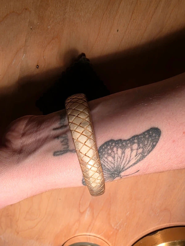 Vintage Art Deco Carved Snake Bangle Bracelet