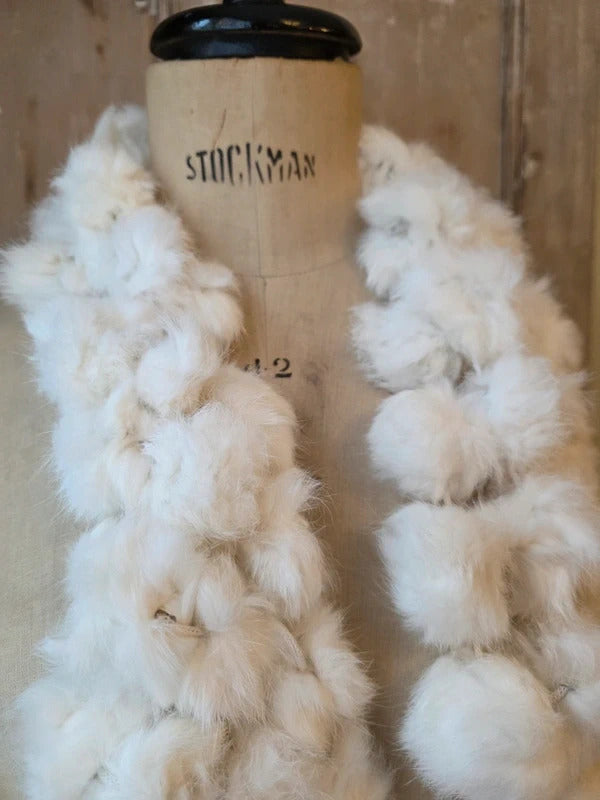 Vintage Y2K  Skinny Scarf | Crochet fluffy Scarf | Boho Festival Accessory |