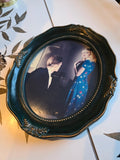 Vintage 1970s Ornate Oval Photo Frame with Print