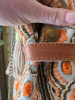 Load image into Gallery viewer, Upcycled Tapestry Carpet Bag Leather Handles Vintage Style Handbag
