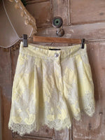Load image into Gallery viewer, Just Cavalli Yellow Lace Scalloped Shorts  Made in Italy UK 6/8
