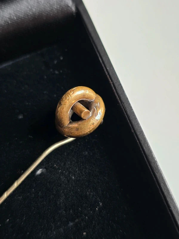 Antique Edwardian Gold tone Love Knot Stick Pin