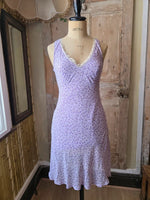 Load image into Gallery viewer, Vintage Y2K Sportstaff Lilac Ditsy Floral Midi Dress UK 8
