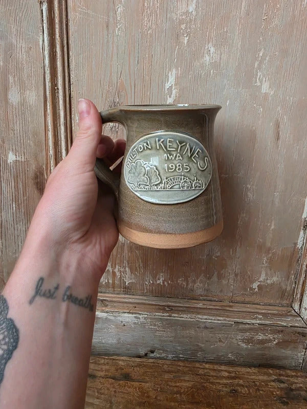 Vintage Milton Keynes Pottery Mug – 1985 Commemorative Stoneware Tankard