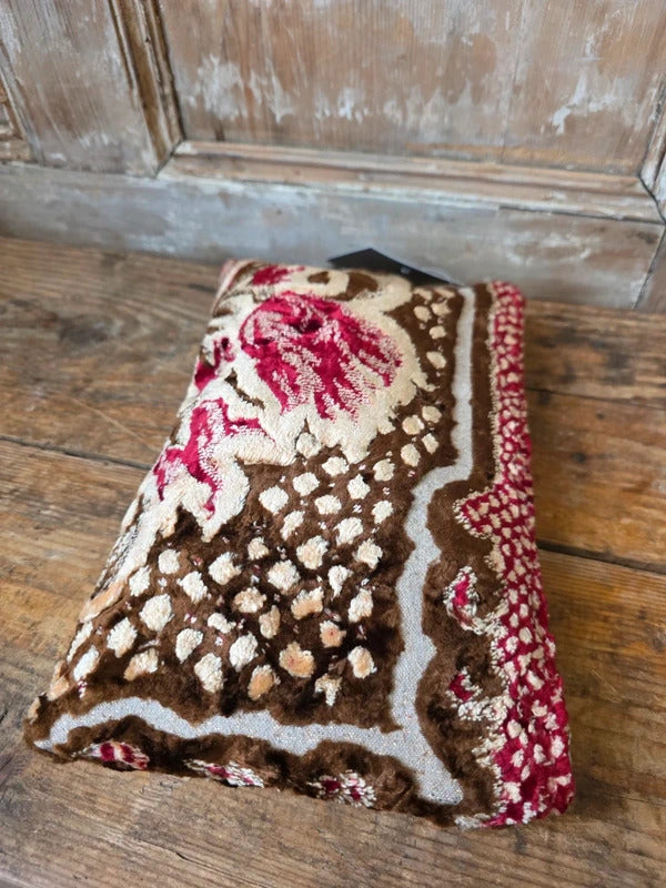 Handmade Moroccan Upcycled Fabric Makeup Bag – Velvet Pouch