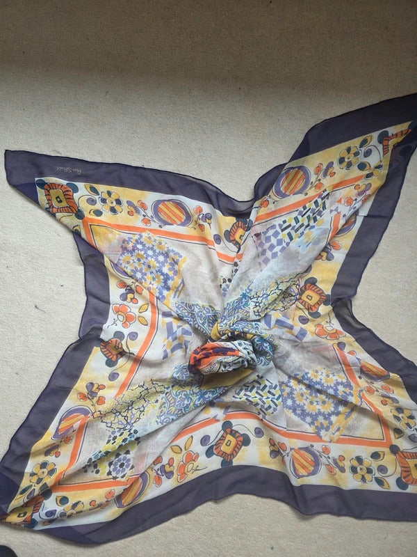 Vintage Per Spook Silk Scarf – Signed Designer Print
