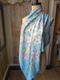 Vintage 1940s-1950s Floral Rayon Crepe Large Scarf