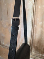 Load image into Gallery viewer, Handmade deep blue Leather Shoulder Bag Hide Panel Twist Lock Boho Crossbody
