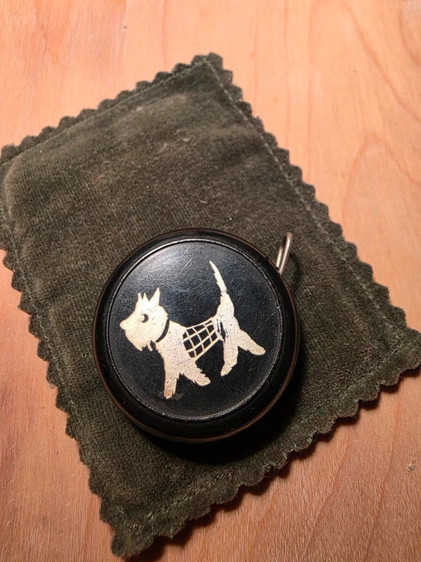 Vintage Dean Terrier Tape Measure – Made in England – 1930s Bakelite Sewing Tool