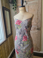 Load image into Gallery viewer, Vintage Y2K Slip Bias Dress – Floral Lace Print – UK 12
