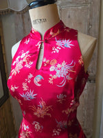 Load image into Gallery viewer, Vintage Y2K Principles Red Satin Brocade Cheongsam Maxi Dress UK8/10
