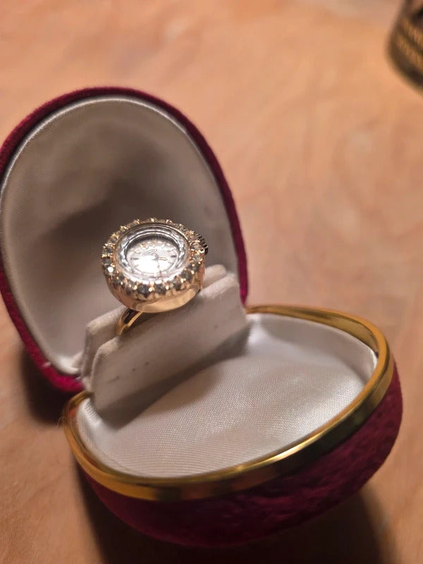 Vintage Onkyo Mechanical swiss Watch Ring – 1950s/60s