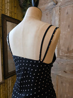 Load image into Gallery viewer, Vintage Y2K polka dot strappy black dress - fairy core-  UK12/14
