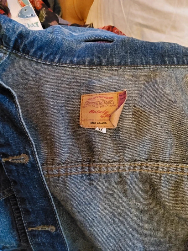 Vintage McLady Denim Jacket Japanese Denim Fitted Trucker UK 10