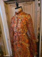 Load image into Gallery viewer, Vintage 1970s Bernard Frères Paris &amp; London romantic chiffon maxi dress.
