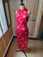 Load image into Gallery viewer, Vintage Y2K Principles Red Satin Brocade Cheongsam Maxi Dress UK8/10
