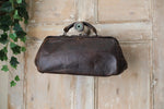 Load image into Gallery viewer, Vintage 1930s brown Leather gladstone top handle doctors bag
