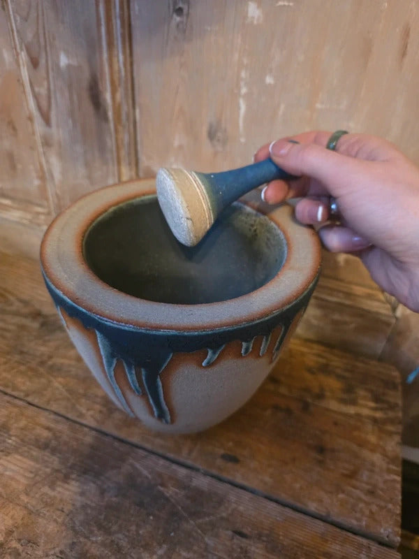 Vintage Mid-Century Studio Pottery Pestle & Mortar