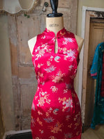 Load image into Gallery viewer, Vintage Y2K Principles Red Satin Brocade Cheongsam Maxi Dress UK8/10

