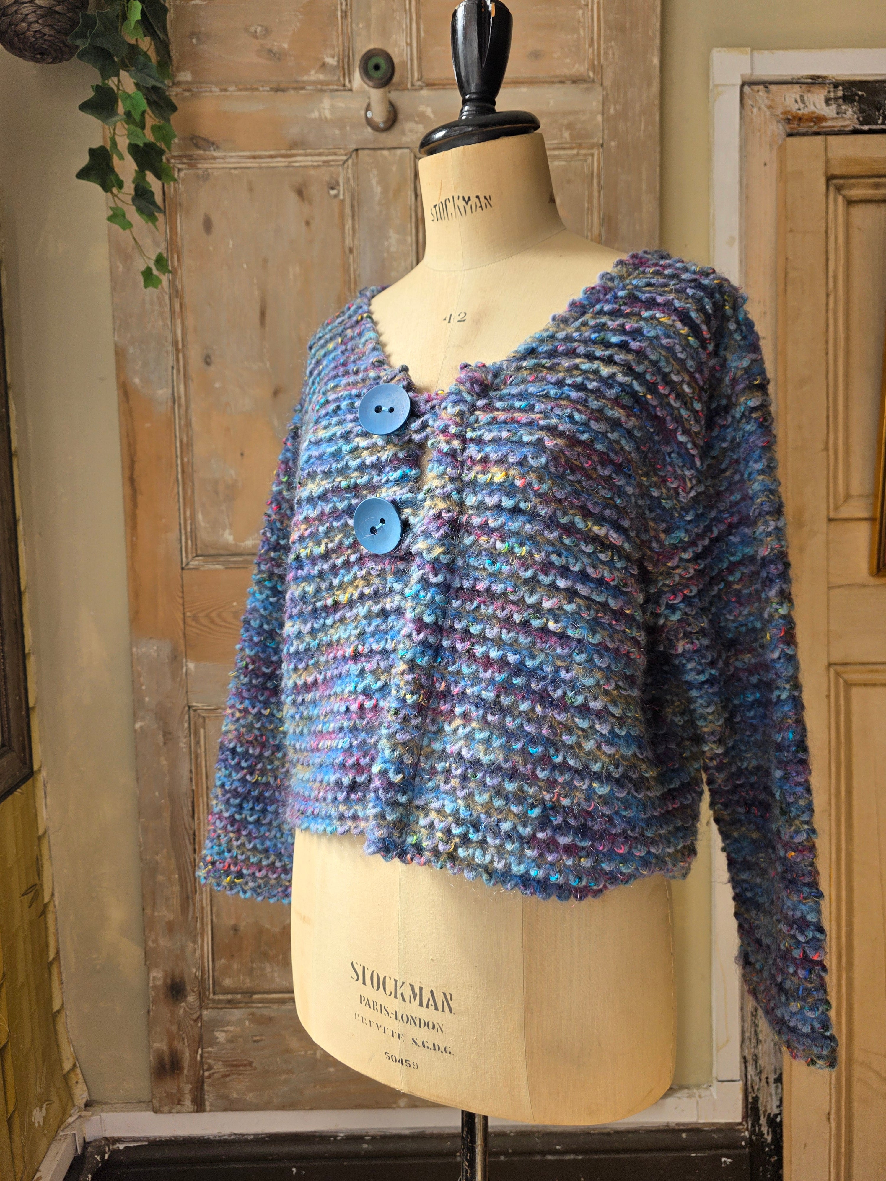 Vintage Chunky Knit Wool Cardigan by Shepard's Linen Clothing – UK 14/16
